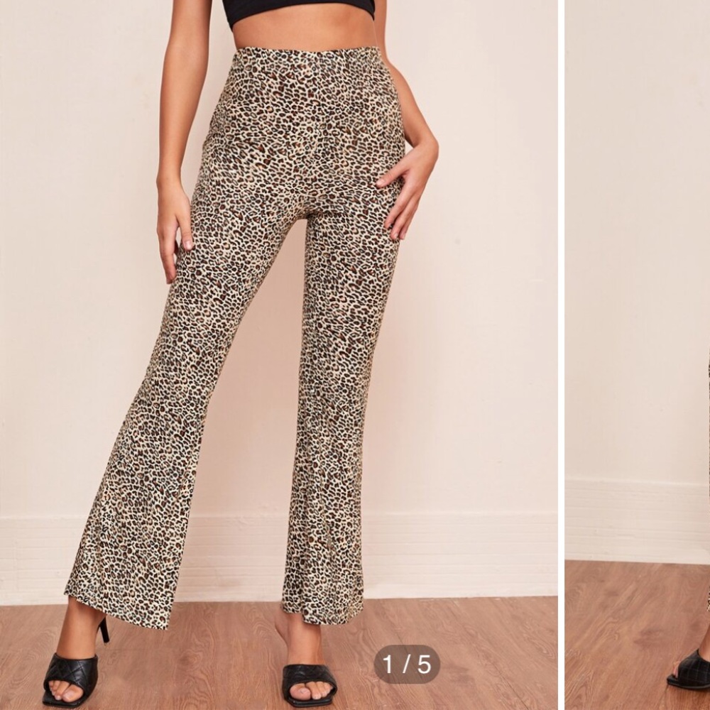 leopard print flare leg pants